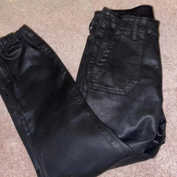 PAIGE COATED MAYSLIE JOGGER BLACK FOG LUXE COATING SIZE 26 - Picture 3 of 13